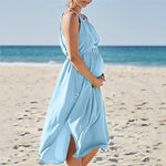 Load image into Gallery viewer, Exquisite Long Chiffon Maternity Dress with Elegant Lace Details - Perfect for the Modern Moms
