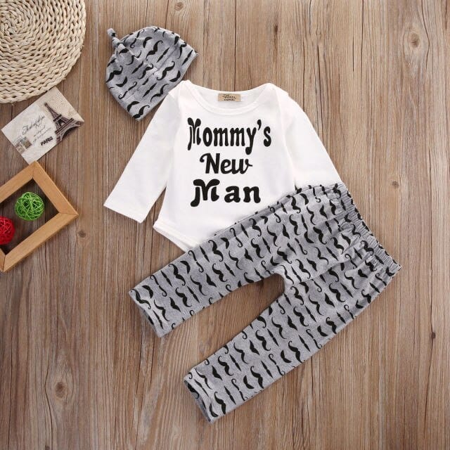 "Newborn Baby Boy Outfit Set featuring Lovely Mommy's New